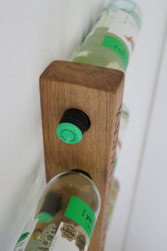 Engraved Wooden Wine Rack | Wall Mounted