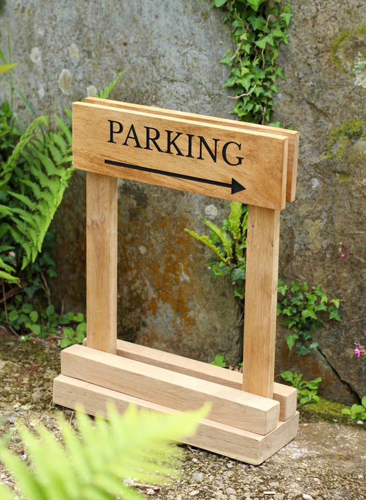 Portable Engraved Oak Sign
