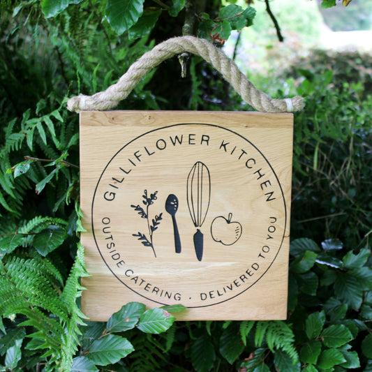 Engraved Commercial Shop Hanging Sign