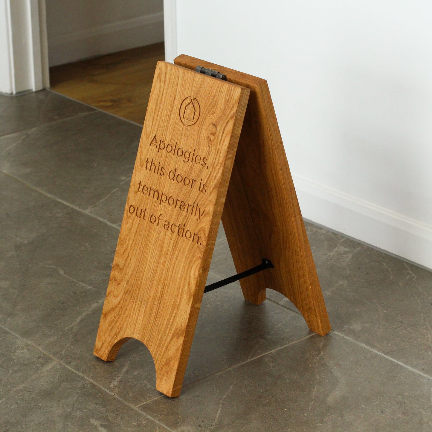 Solid Oak A-Board Sign – Double-Sided Engraved Pavement Sign