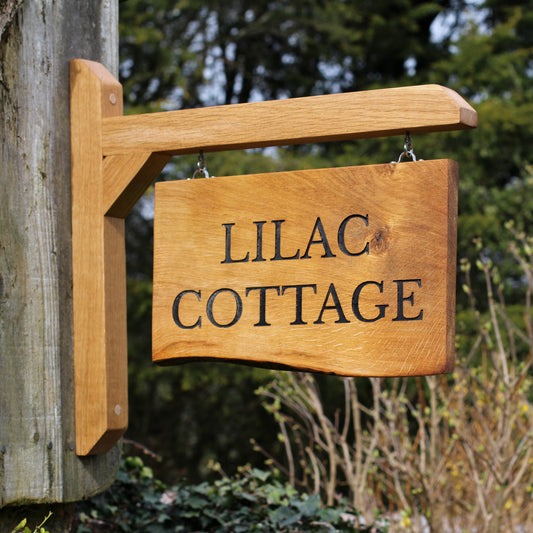 Live Edge Engraved Double Sided Swinging Sign