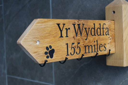 Engraved Wooden Coat Rack | Footpath style Coat Hanger