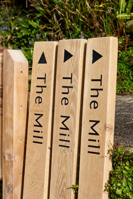 Solid Oak Wide and Tall Allotment Sign Post