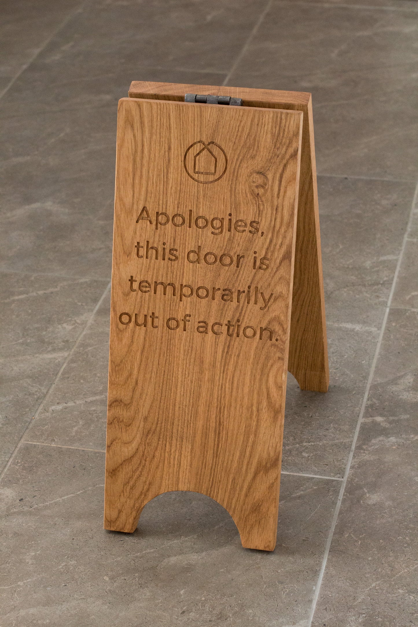 Solid Oak A-Board Sign – Double-Sided Engraved Pavement Sign