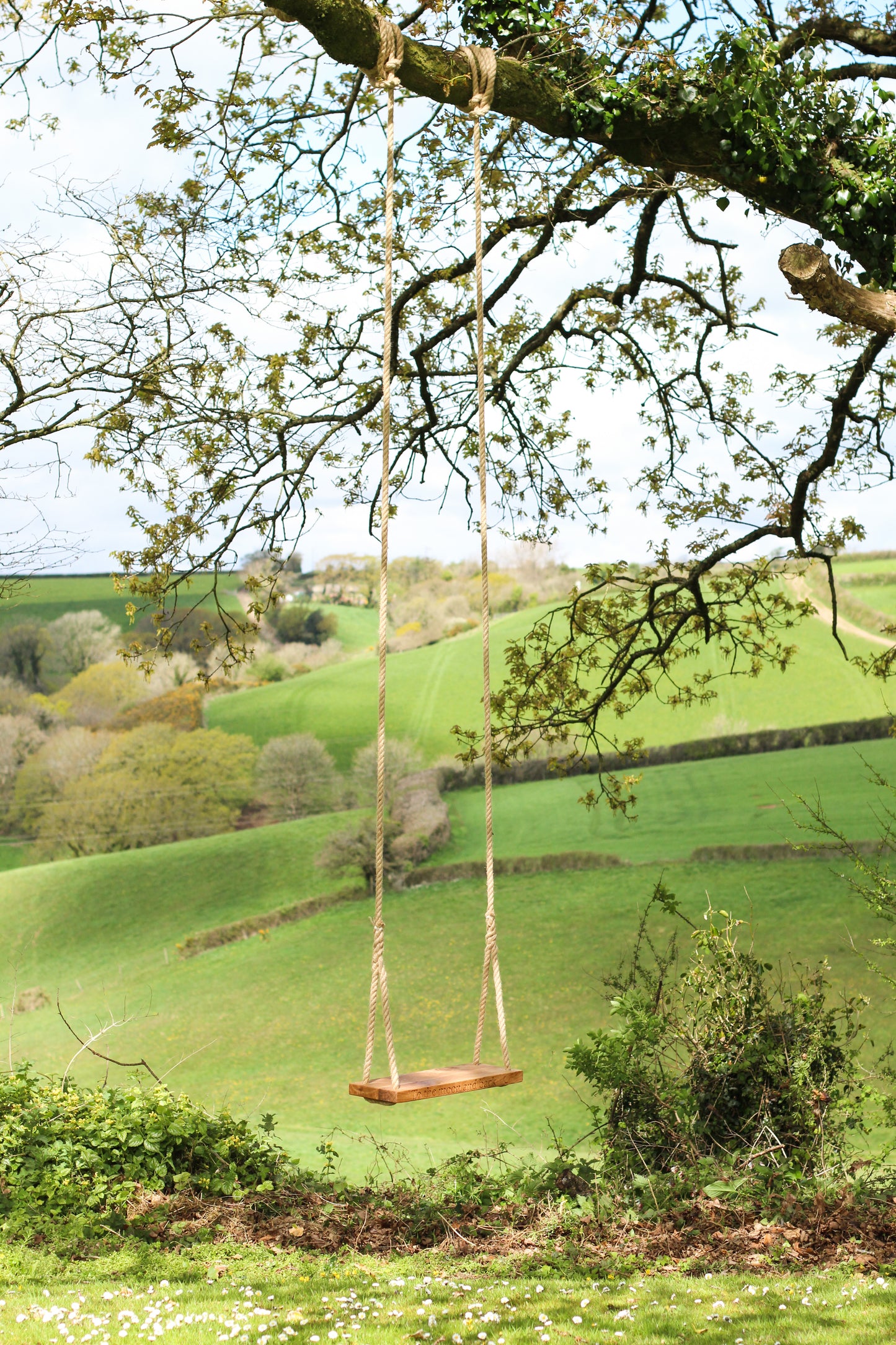 Handcrafted Oak Swing with Personalised Engraving