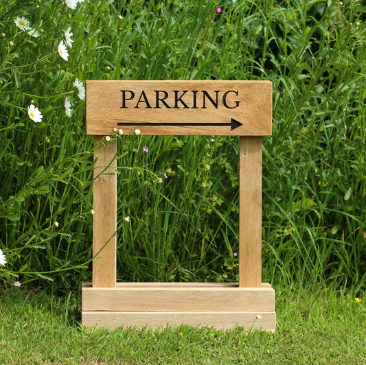 Portable Engraved Oak Sign