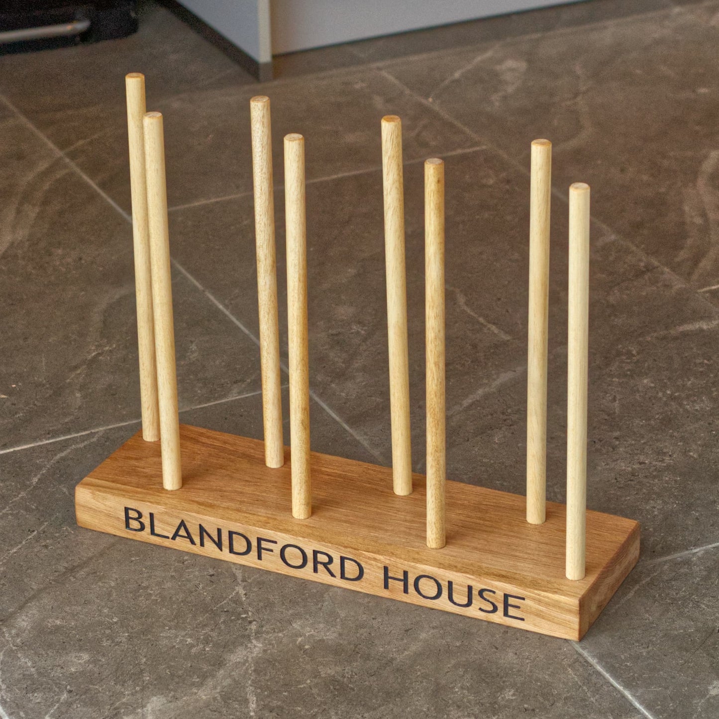 Wooden Engraved Boot and Welly Floor Rack | Family Shoe Holder