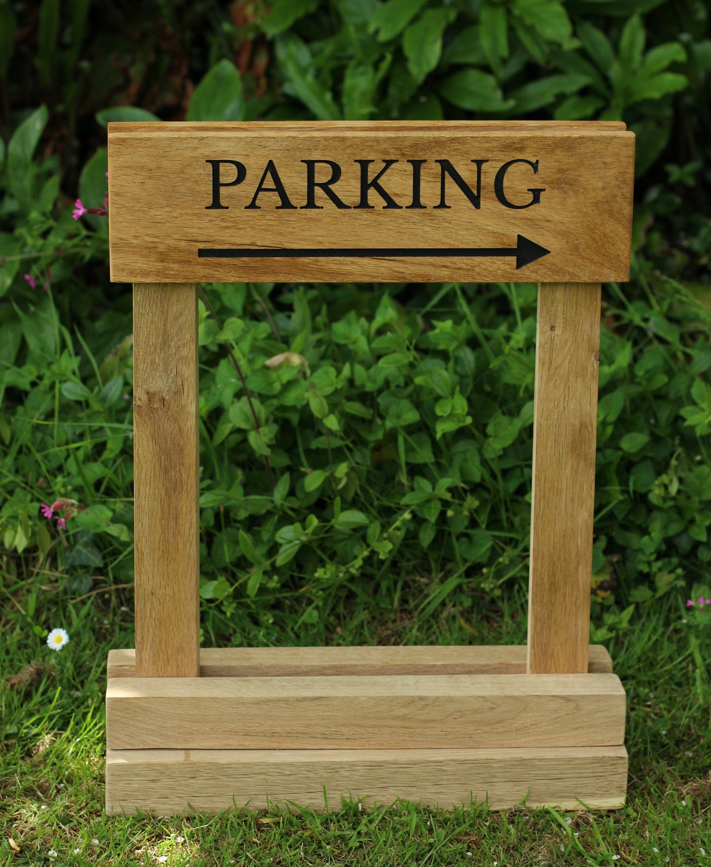 Portable Engraved Oak Sign