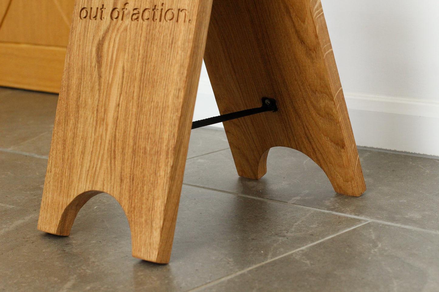 Solid Oak A-Board Sign – Double-Sided Engraved Pavement Sign
