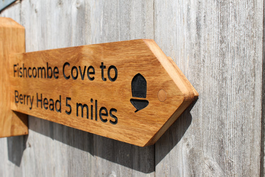 Personalised Directional Oak House Sign