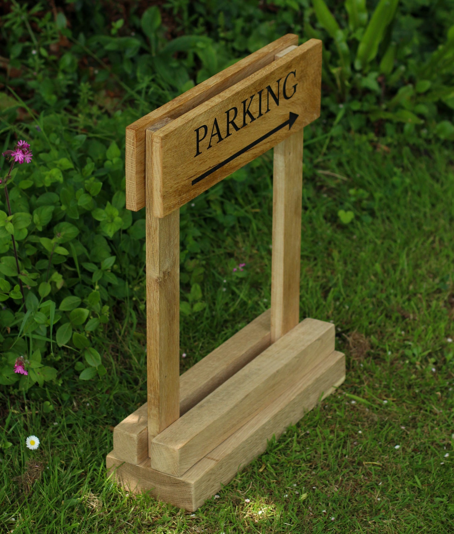 Portable Engraved Oak Sign