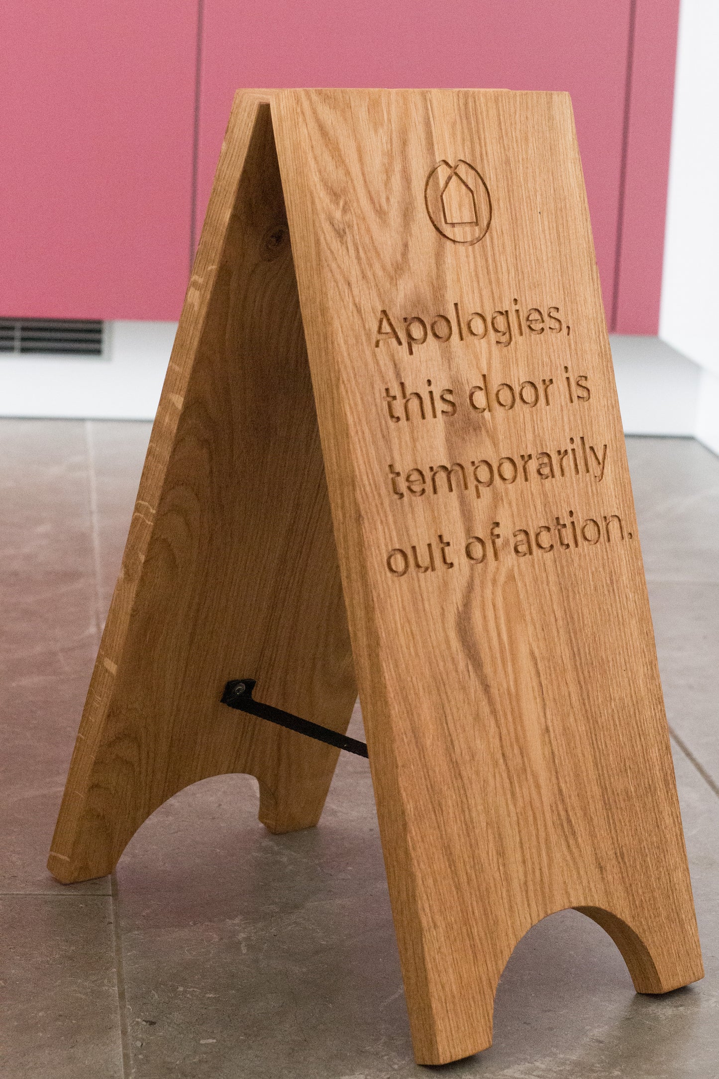 Solid Oak A-Board Sign – Double-Sided Engraved Pavement Sign
