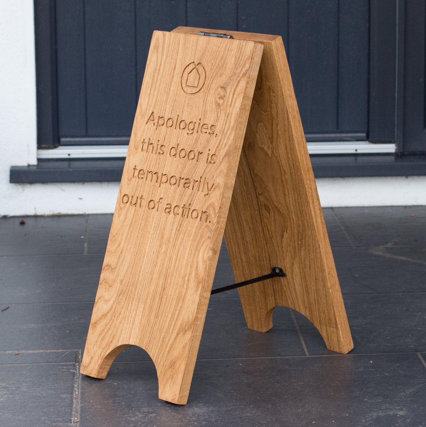 Solid Oak A-Board Sign – Double-Sided Engraved Pavement Sign