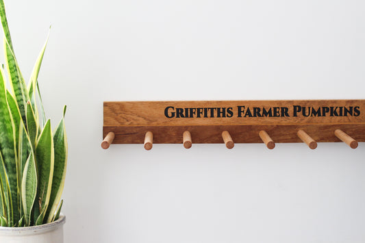 Wall - Mounted Wooden Engraved Boot and Welly Rack
