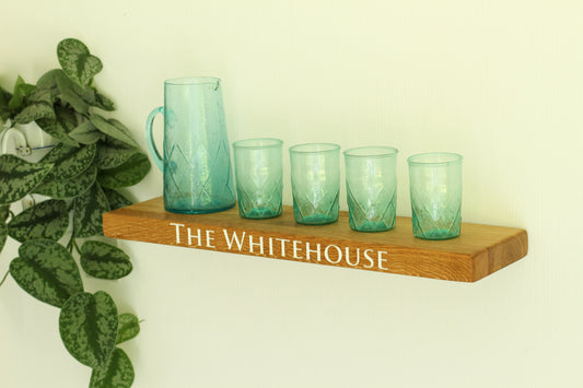 Personalised Engraved Floating Shelf made from Dartmoor Oak