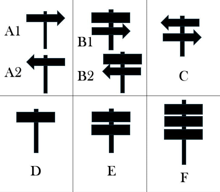 Set of black arrow symbols on a white background