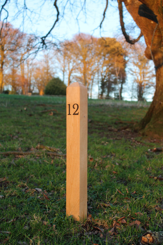 Solid Oak House 70cm Milestone Number  Post
