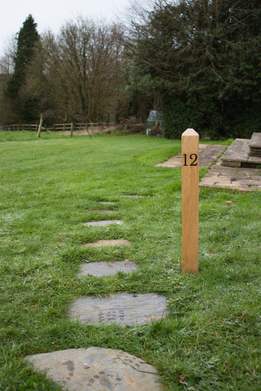 Solid Oak House 70cm Milestone Number  Post