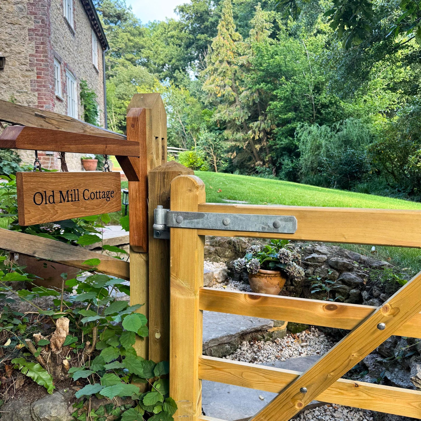 Wall Mounted Engraved Double Sided Swinging Sign