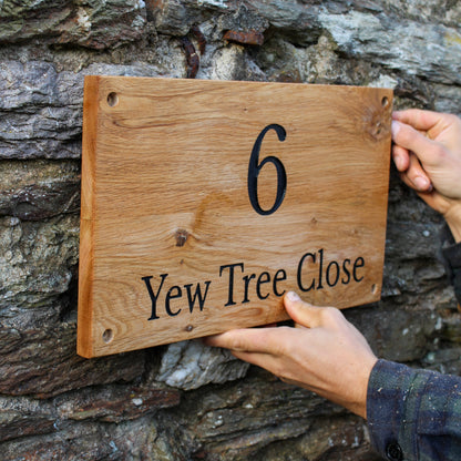 Personalised Oak House Plaque | Custom Sizes