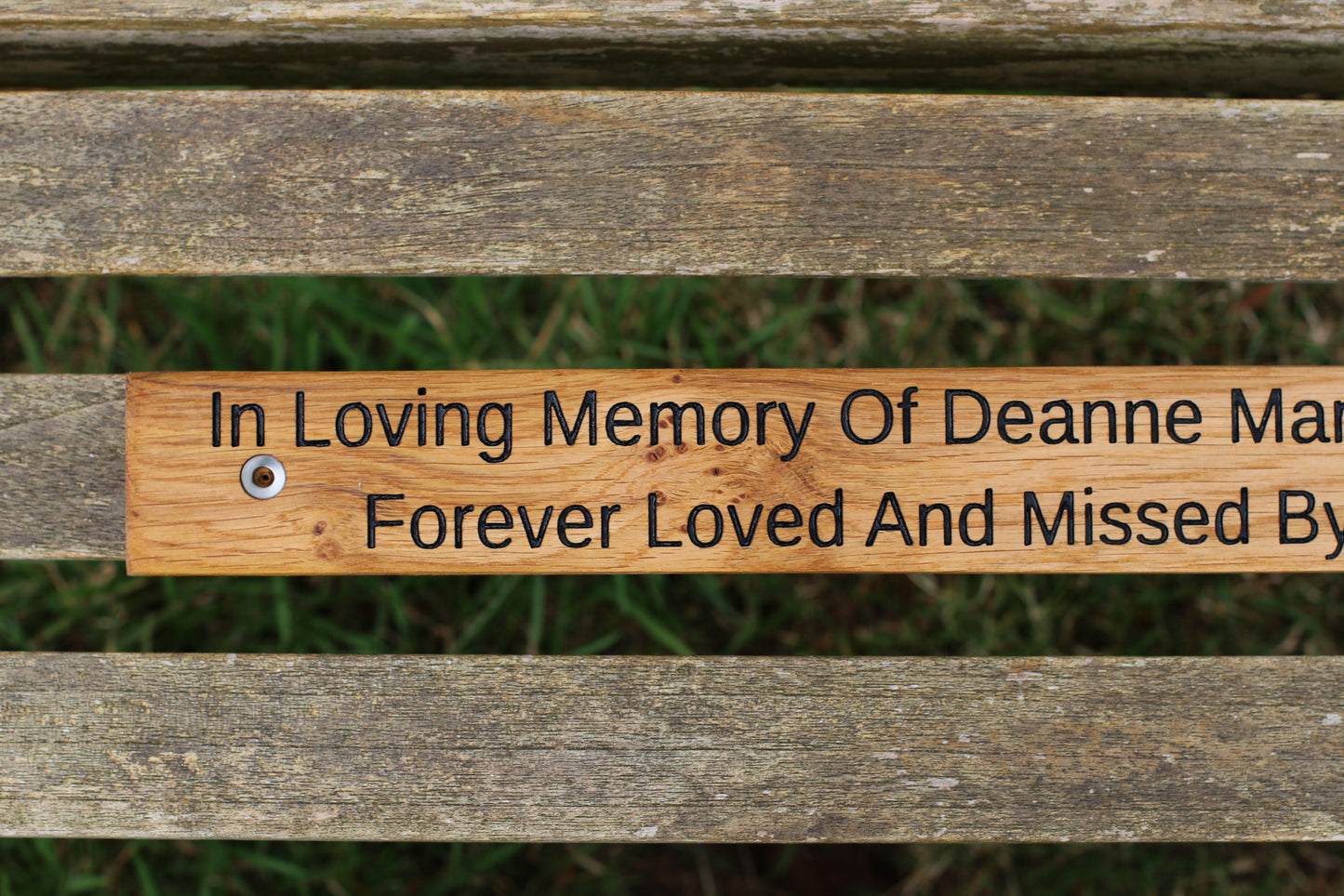 Wooden Engraved Memorial Bench Plaque