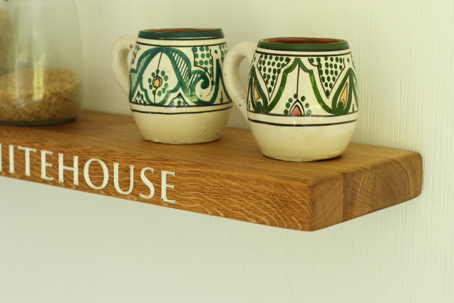 Personalised Engraved Floating Shelf made from Dartmoor Oak