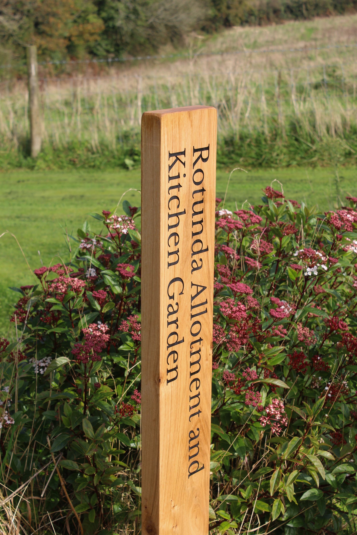 Solid Oak Wide and Tall Allotment Sign Post