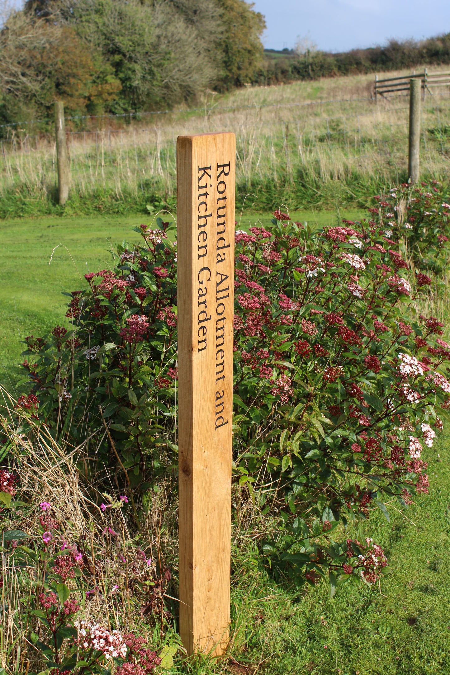 Solid Oak Wide and Tall Allotment Sign Post