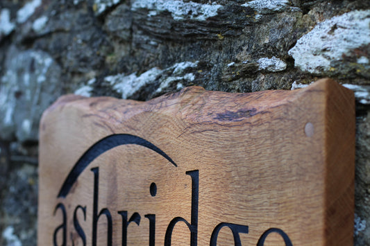 Engraved Live Edge Oak Plaque