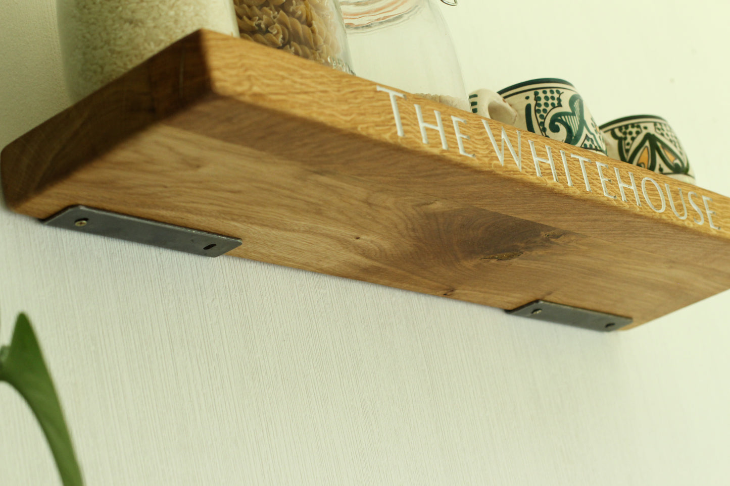 Personalised Engraved Floating Shelf made from Dartmoor Oak