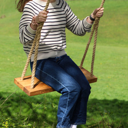 Handcrafted Oak Swing with Personalised Engraving