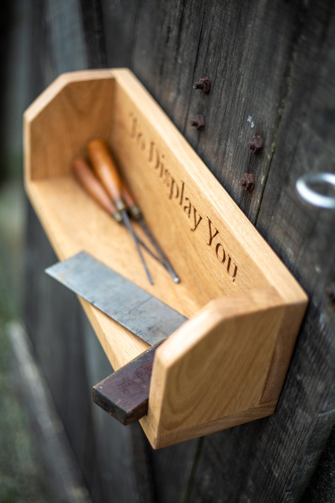 Custom Farmhouse Style Engraved Oak Shelf