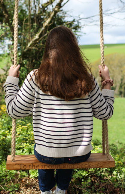 Handcrafted Oak Swing with Personalised Engraving