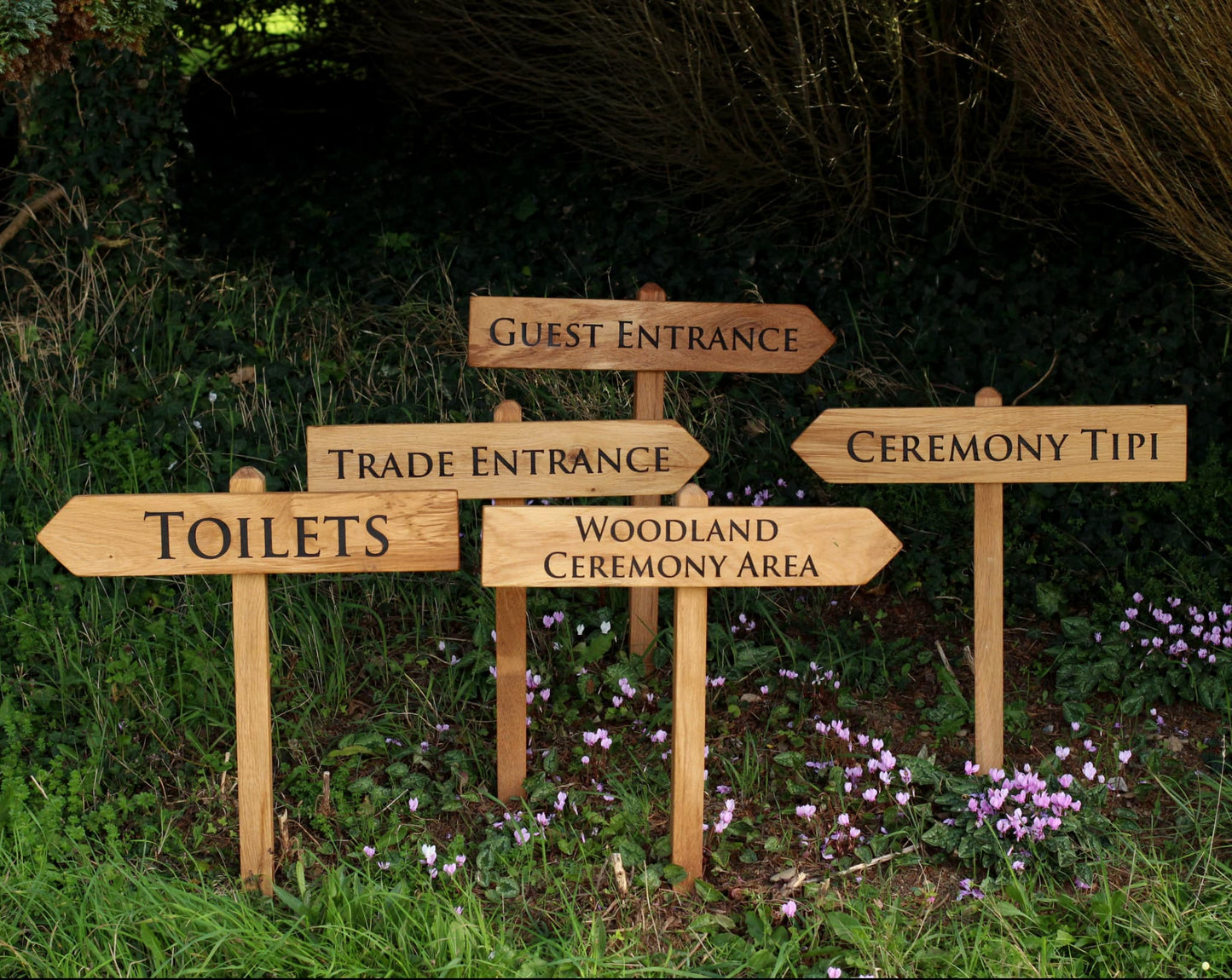 Country Lane Wooden Wedding Signage