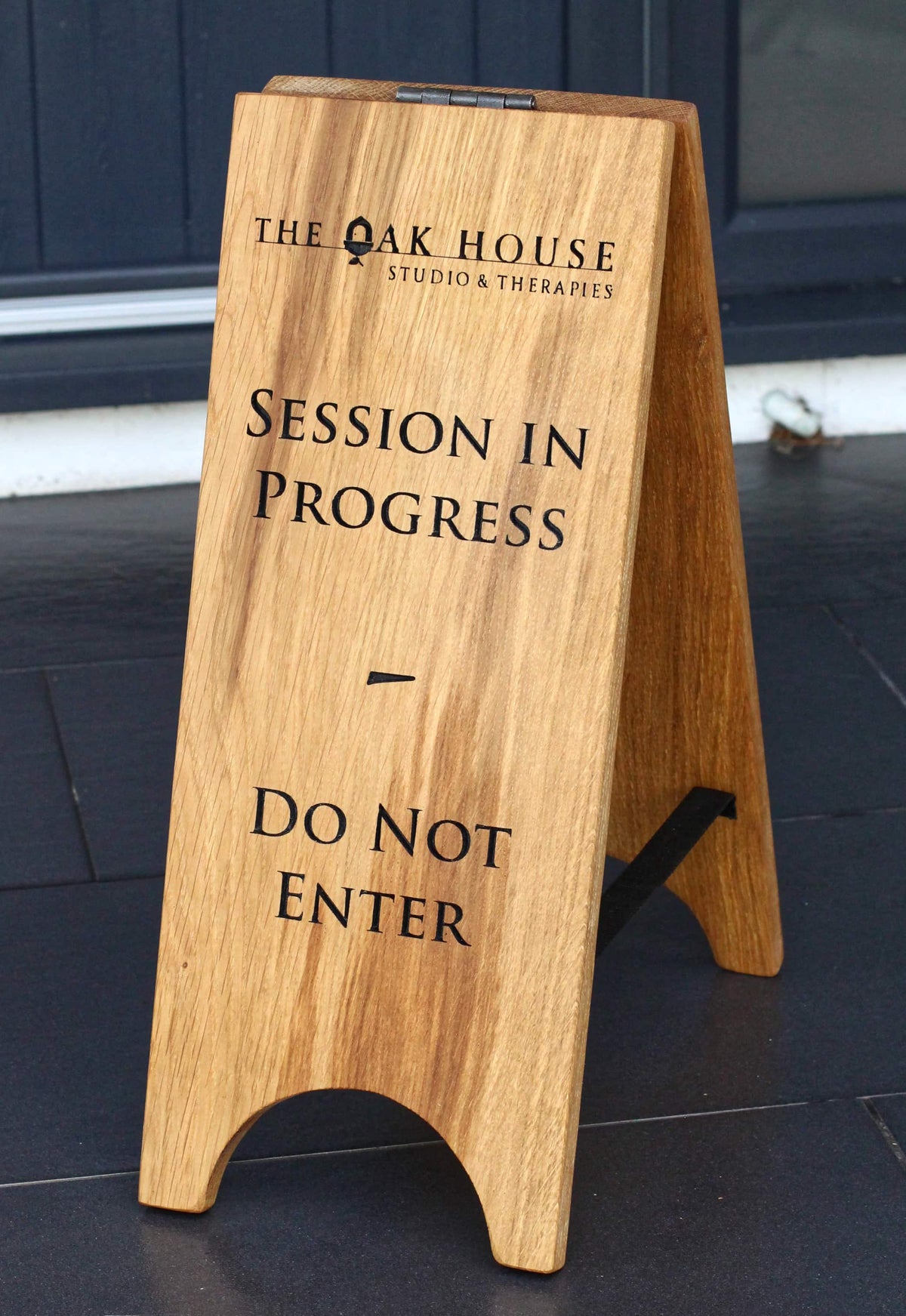 Solid Oak A-Board Sign – Double-Sided Engraved Pavement Sign