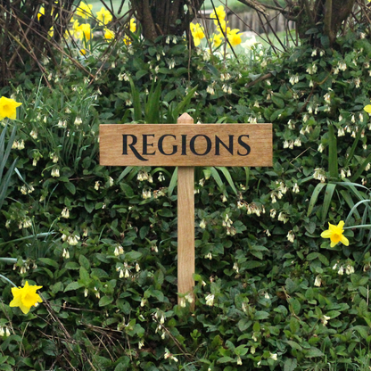 Solid Oak Simple One Post Sign