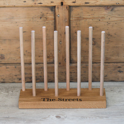 Wooden Engraved Boot and Welly Floor Rack | Family Shoe Holder