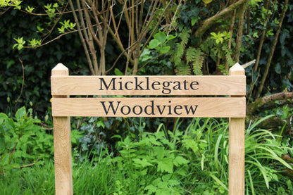 Ladder Tiered Thin Slatted Wooden Sign