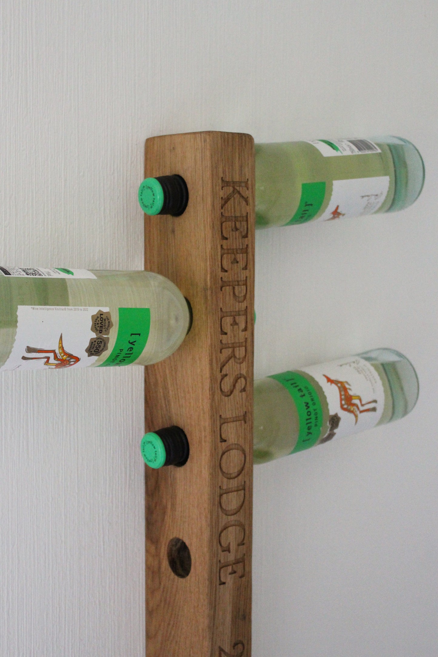 Engraved Wooden Wine Rack | Wall Mounted