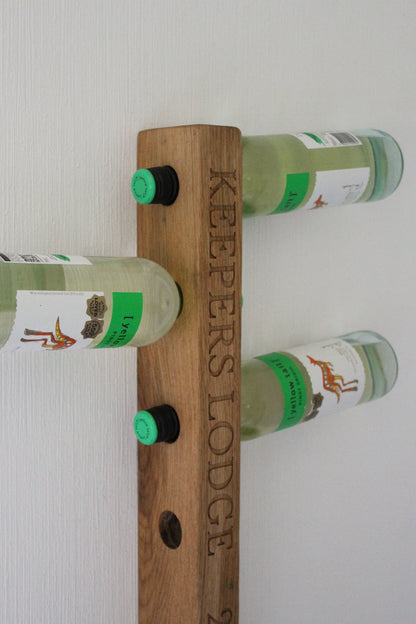 Engraved Wooden Wine Rack | Wall Mounted