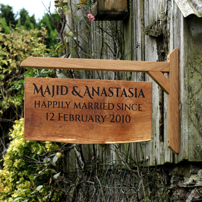 Live Edge Engraved Double Sided Swinging Sign