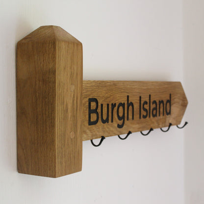 Engraved Wooden Coat Rack | Footpath style Coat Hanger