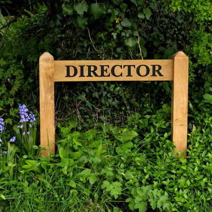 Bespoke Solid Oak Two Post Sign – Custom Font & Traditional Mortise Joinery