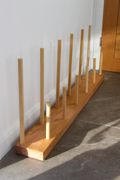 Wooden Engraved Boot and Welly Floor Rack | Family Shoe Holder