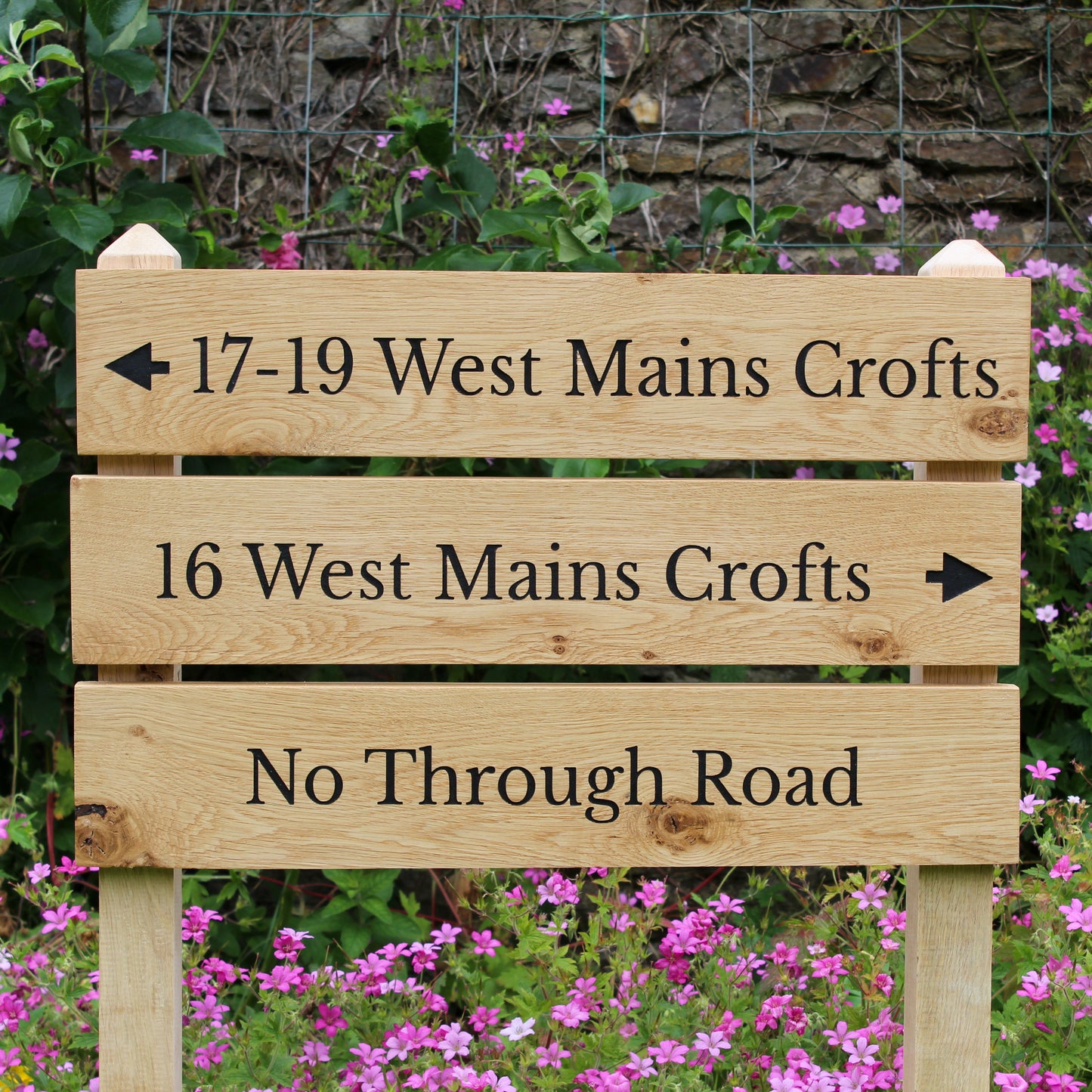 Ladder Tiered Wide Slatted Wooden Sign