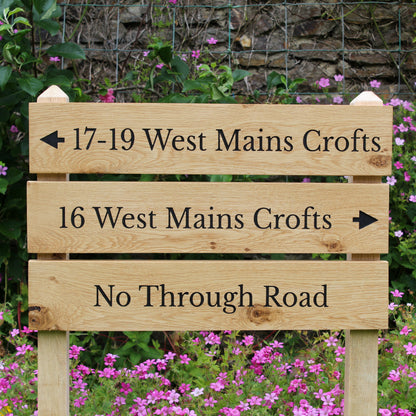 Ladder Tiered Wide Slatted Wooden Sign