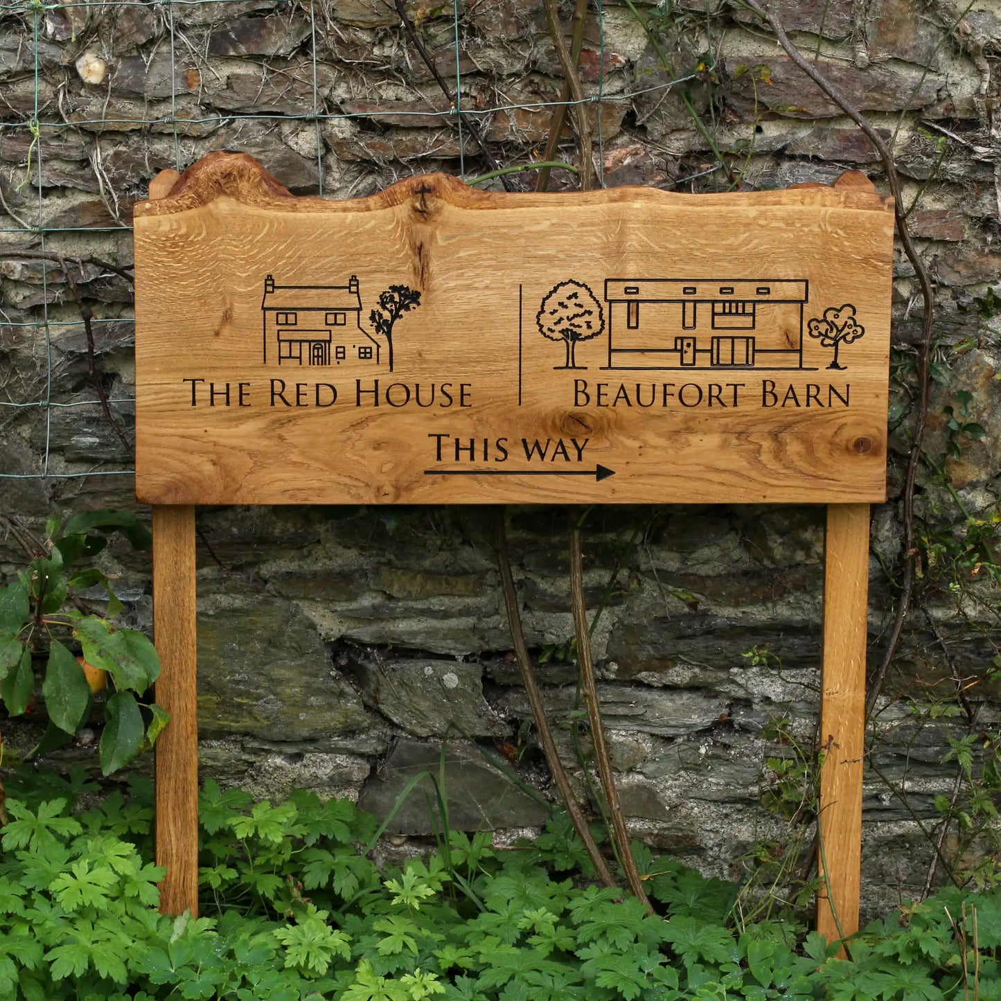 Personalised Small Live Edge Oak Sign