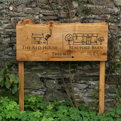 Personalised Small Live Edge Oak Sign