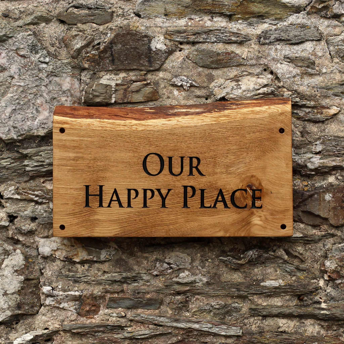 Engraved Live Edge Oak Plaque