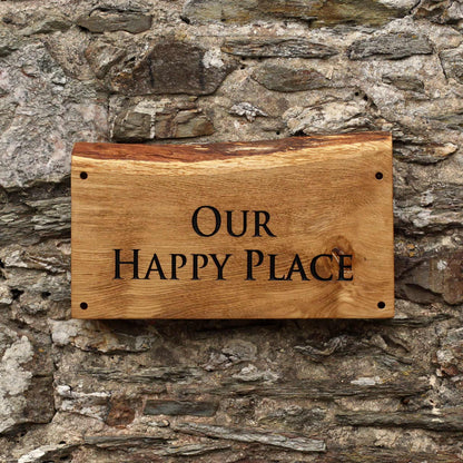 Engraved Live Edge Oak Plaque